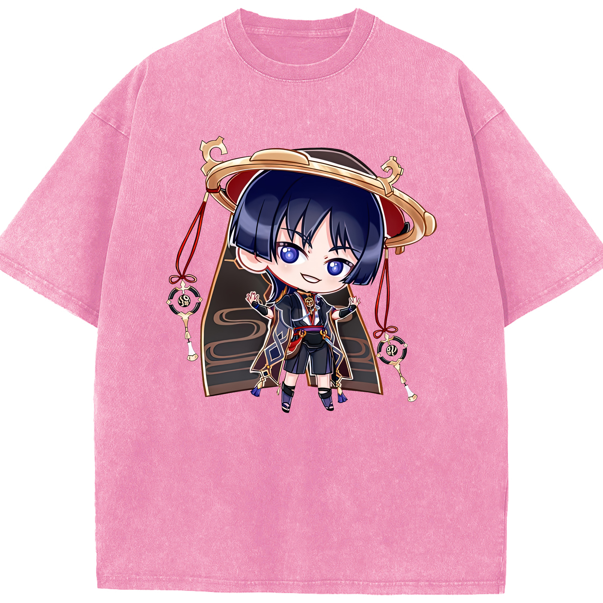 げんし神 さんペい genshin Sanpei 綿100% ヴィンテージ風 半袖Tシャツ（フロントプリント）